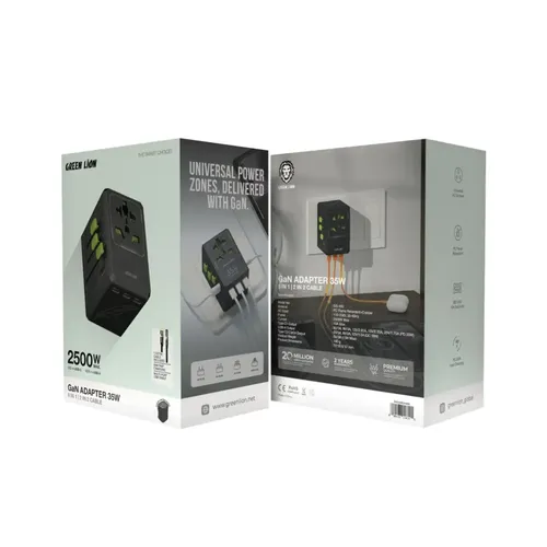 Green Lion 35W GaN 6 in1 Universal Travel Adapter