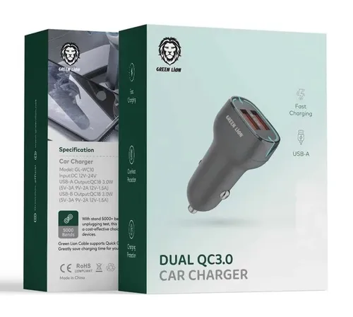 Green Lion 36W Dual Port Car Charger