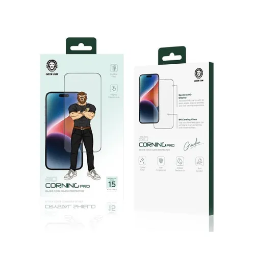 Green Lion 3D Corning Pro Sceen Protection for iPhone15 Pro / Pro Max – Clear