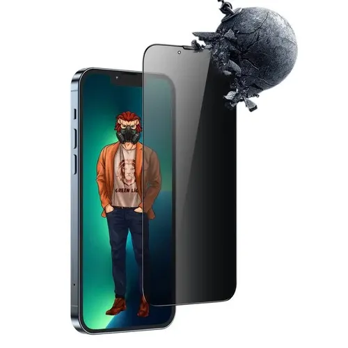 Green lion 3D Desert Privacy Round Edge Glass Screen Protector for iPhone 14 series