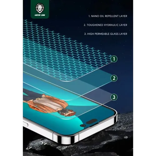 Green Lion 3D Premium Anti-dust Round Edge Glass For iPhone 14