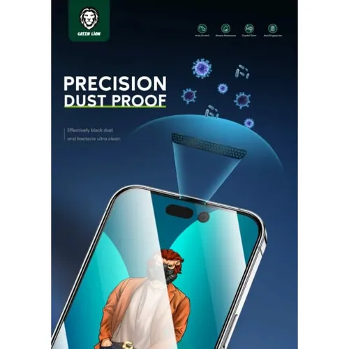 Green Lion 3D Premium Anti-dust Round Edge Glass For iPhone 14 Pro