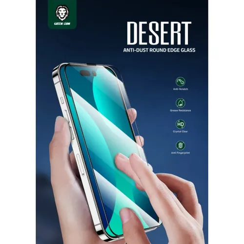 Green Lion 3D Premium Anti-dust Round Edge Glass For iPhone 14 Pro Max