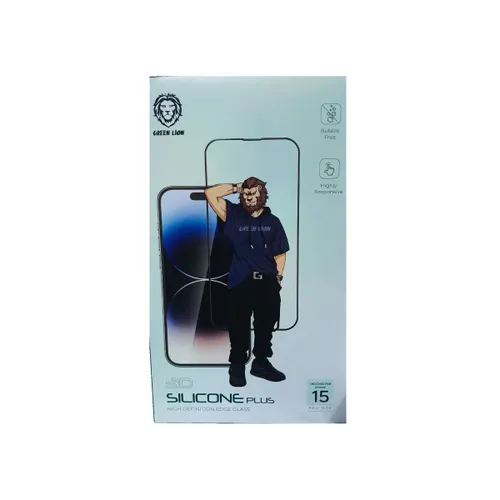 Green Lion 3D Silicone Plus High Definition Edge Glass for iPhone 15 Pro/ iPhone 15 Pro Max