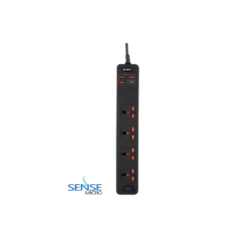 GREEN LION 4 AC 4 USB 3.4A QC3.0 MULTIPORT SMART POWER SOCKET 3000W 3M(GNPS3MQCBK)-6m