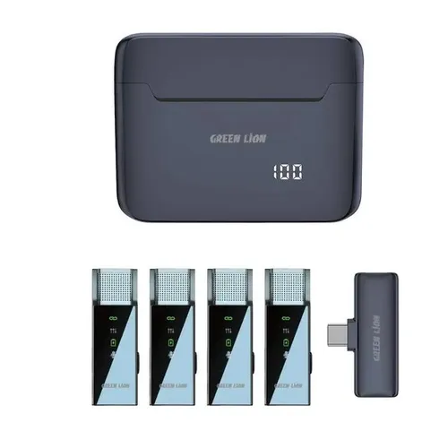 Green Lion 4 in 1 Microphone with Adaptive Noise Reduction Type-C-Black