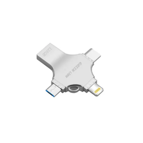 Green Lion 4-in-1 USB Flash Drive 128GB - Silver GN4IN1USB128SL