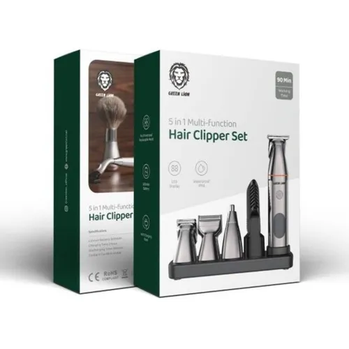 Green Lion 5 in 1 Multifunctional Hair Clipper Set with Charging Base
