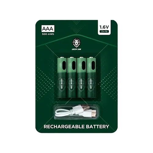 Green Lion 500mWh AAA 1.6V Rechargeable Battery – 4Pcs