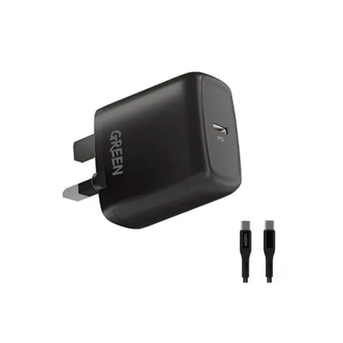 Green Lion Compact Wall Type-C 20W Wall Charger with Type-C to Lightning Cable