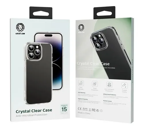 Green Lion Crystal Clear Case for iPhone 15 Pro Max