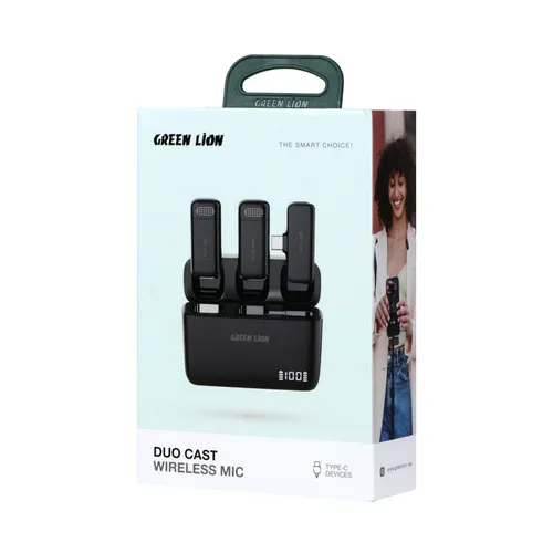 Green Lion Duo Cast Wireless Type-C Microphone - Black