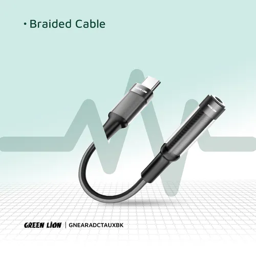 Green Lion Earphone Adapter USB-C to 3.5 Aux 12CM Cable