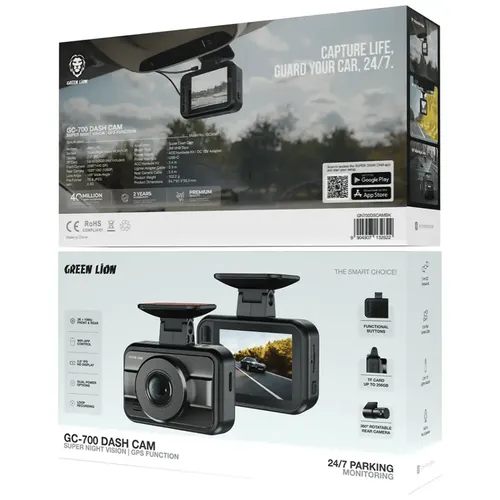 Green Lion GC-700 Dash Cam with Super Night Vision &amp; GPS Function