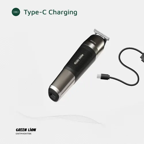 Green Lion GL-TM40 Trim Master 5-in-1 Trimmer with Storage Base, Textured Grip, Type-C Charging, Corded & Cordless Use, Digital Display, Detachable Different Heads