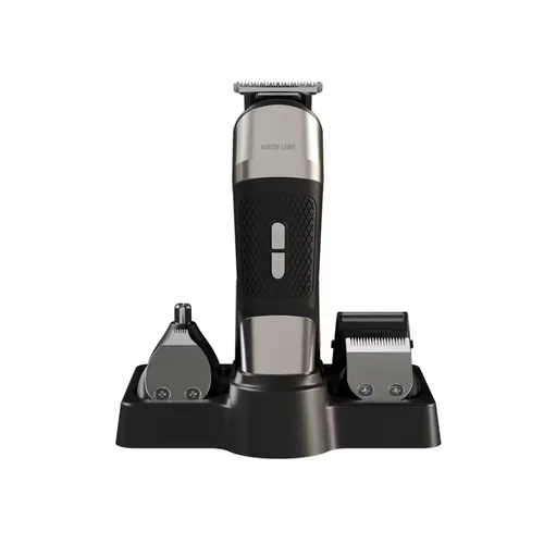 Green Lion GL-TM40 Trim Master 5-in-1 Trimmer with Storage Base, Textured Grip, Type-C Charging, Corded &amp; Cordless Use, Digital Display, Detachable Different Heads