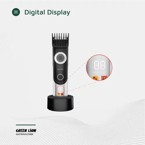 Green Lion GL-TM41 Trim Gen”70 Body Hair Trimmer with 3 Speed Levels, LED Status Indicator, Corded &amp; Cordless Use, Charging Base, 1.5 Hours Working Time, 6000RPM Motor