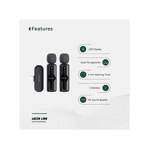 Green Lion GM-76X 3 in 1 3-Level Noise Cancellation Microphone