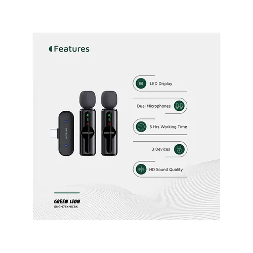 Green Lion GM-76X 3 in 1 3-Level Noise Cancellation Microphone