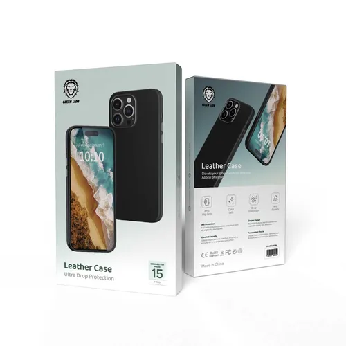Green Lion Leather Case for iPhone 15 Series