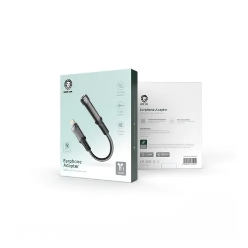 Green Lion Lightning to 3.5mm Audio Jack Earphone Adapter 12cm