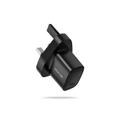 Green Lion Mini PD 20W Charger (UK Plug) With USB-C to C Cable