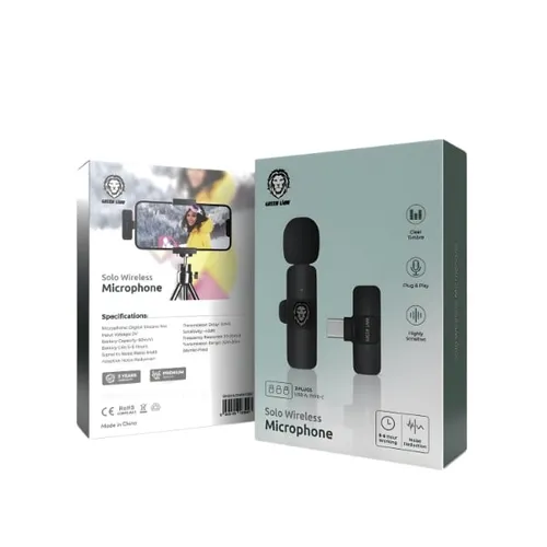 Green Lion Solo Wireless Microphone 3 Plugs 60mAh - Black