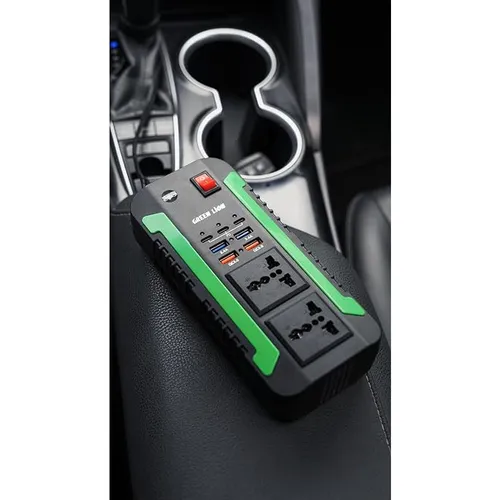 Green Lion Spark 300 300W 2 AC Socket Car Power Inverter with 4 USB-A + 3 20W USB-C PD Ports