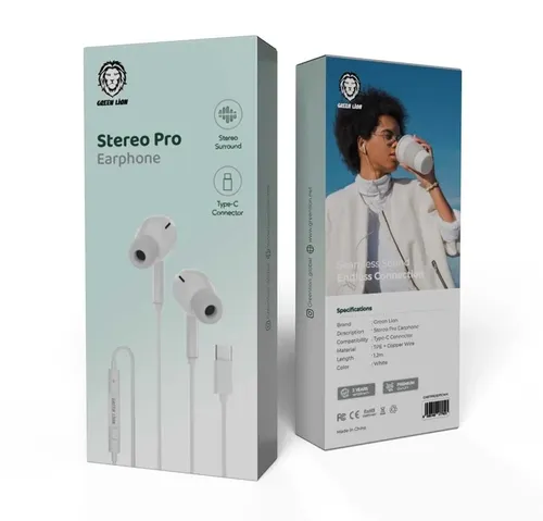 Green Lion Stereo Pro Earphone with Type-C Connector