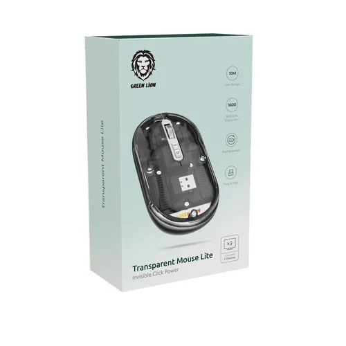 Green Lion Transparent Mouse Lite 1600DPI