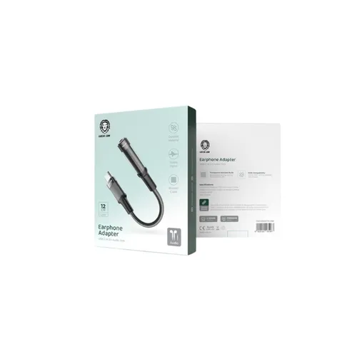 Green Lion Type C To 3.5 Earphone Adapter 12cm Black