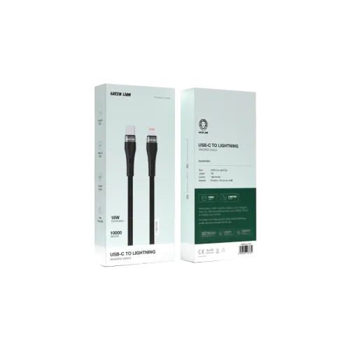 GREEN LION USB-C TO LIGHTNING BRAIDED 1M CABLE(GNBRUSCLGBK)-6m