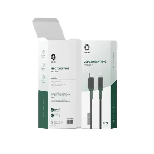 Green Lion USB C To Lightning PD 20W Charge & Sync Cable 1m