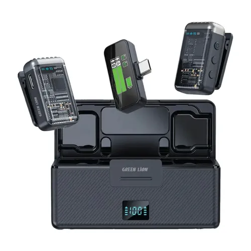 Greenlion GM 90X 2 in 1 Type-C Wireless Microphone - GNGM90XMICBK