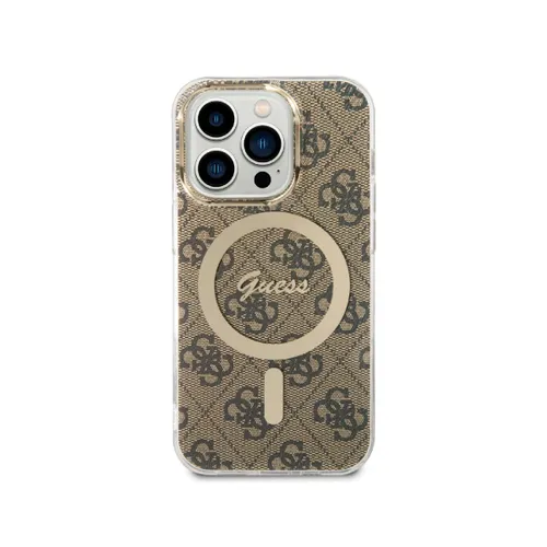 Guess IML 4G MagSafe cover iPhone 15 Pro Brown