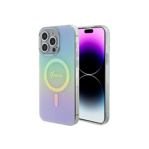 Guess IML Iridescent Magsafe Iphone 15 Pro Max Hardcase - Turquoise