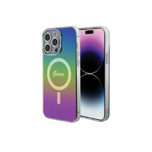 Guess IML Iridescent Script MagSafe Case for iPhone 15 Pro