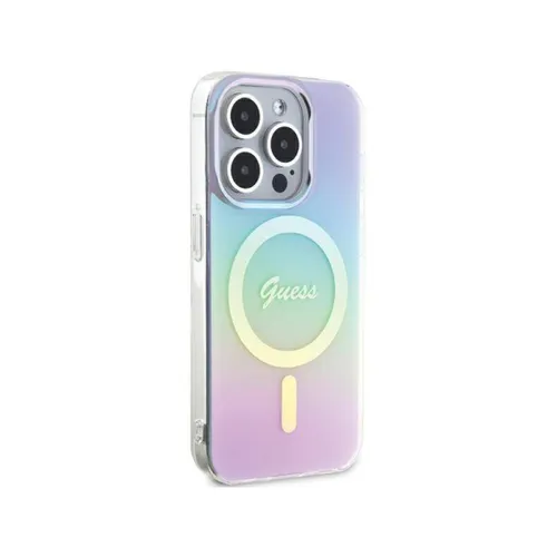 Guess iPhone 15 Pro Hardcase IML Iridescent MagSafe Case - Purple