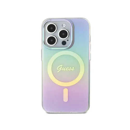 Guess iPhone 15 Pro Hardcase IML Iridescent MagSafe Case - Purple