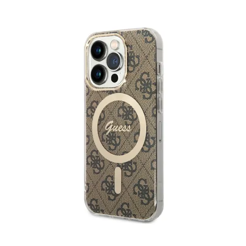 Guess Magsafe IML 4G Hard Case Brown iPhone 15 Pro Max