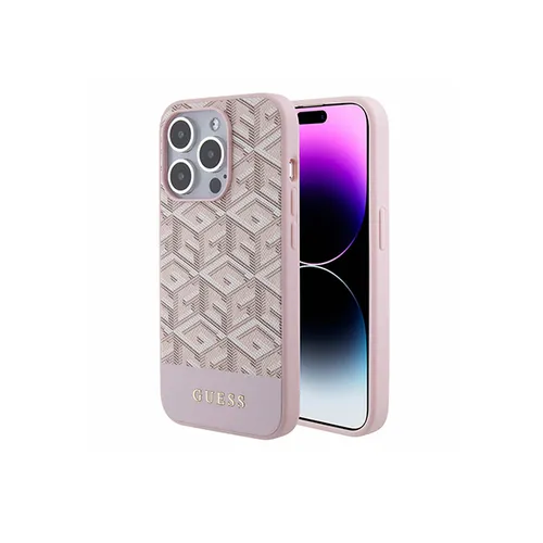 Guess PU G Cube MagSafe Leather Hard Case for iPhone 15 Pro