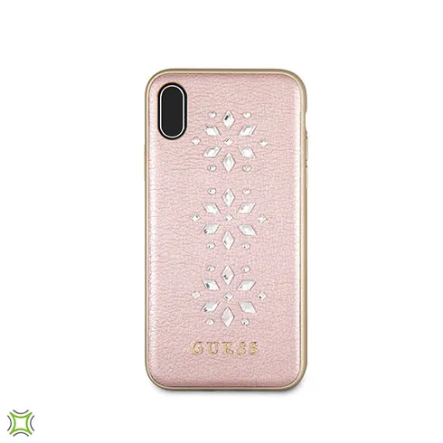 Guess Studs and Sparkles with Snow Flakes PU Leather iPhone Hard Case