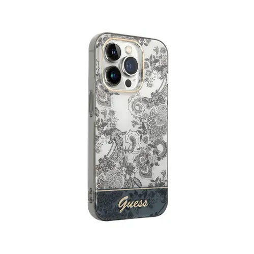 Guess Toile De Jouy Iphone 14 Pro Max Hybrid Case - Grey
