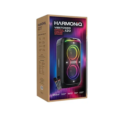 Harmoniq Vibe Tower 120 Portable Bluetooth Karaoke Speaker