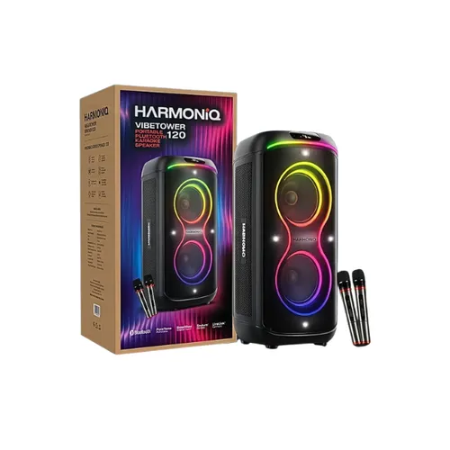 Harmoniq Vibe Tower 120 Portable Bluetooth Karaoke Speaker