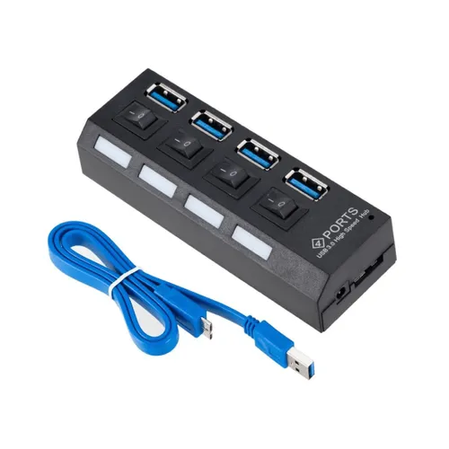 HI-SPEED USB 3.0 4 Port Hub Support 1TB