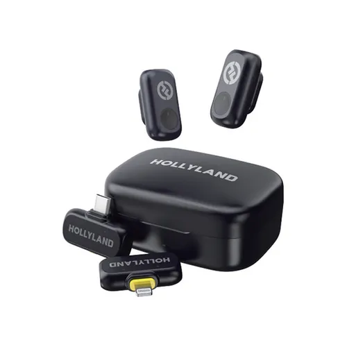 Hollyland Lark A1 Wireless Lavalier Microphone Combo with USB-C and Lightning Connectors
