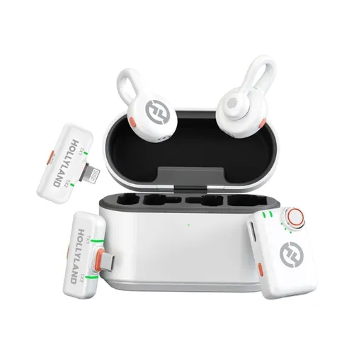 Hollyland LARK M2S Ultimate Combo with 2TX + 1 Camera RX + 1 USB-C RX + 1 Lightning RX, Wireless Lavalier Microphone for iPhone/Camera/Android/PC, Compact Mic, Titanium Clip, Noise Cancelling, Content Creation