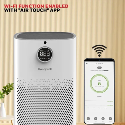 Honeywell Air Touch P2 4-in-1 Compound Filter with Pre-Filter,Nano-Silver Anti Bacterial HEPA H13 &Activated Carbon Filter Removes 99.99% Allergens Pollutants PM2.5 VOCs Smoke Toxic Fume
