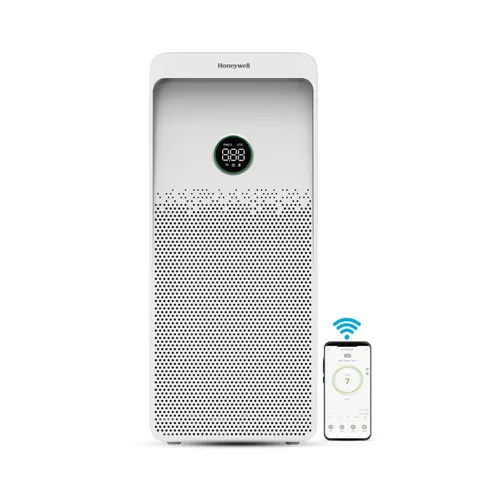 Honeywell Air Touch U1 Air Purifier For Home 4 Stage Filtration Covers 1085sq.ft PM 2.5 Level Display with WIFI & ALEXA H13 HEPA & Activated Carbon Filter Removes 99.99% Pollutants Micro Allergens